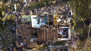 صورة جوية لحي مدمر في رولينغ فورك بميسيسيبي، من جراء إعصار ضرب المنطقة (25 آذار 2023، أ ف ب). 