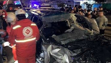 من مكان حادث السير في طرابلس.