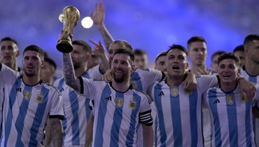 لاعبو الأرجنتين. (أ ف ب)