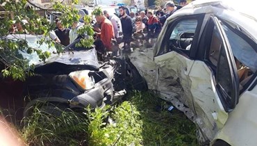 حادث سير مروّع  على طريق دير الزهراني. 