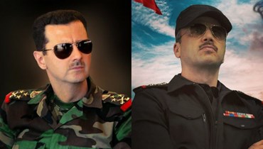 صورة مركبة للرئيس السوري بشار الأسد، والممثل السوري مكسيم خليل في دور "فرات".