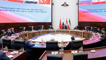 محادثات رباعية في موسكو بين وزراء دفاع روسيا وإيران وسوريا و تركيا (25 نيسان 2023، وزارة الدفاع الروسية).