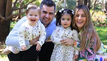 النائب طوني فرنجية وزوجته لين زيدان وابنتيهما (الصورة من حساب زيدان في إنستغرام).