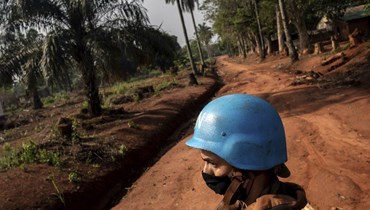 صورة ارشيفية- دورية لقوات حفظ السلام تابعة للأمم المتحدة في بانغاسو بجمهورية أفريقيا الوسطى (14 شباط 2021-  أ ب)