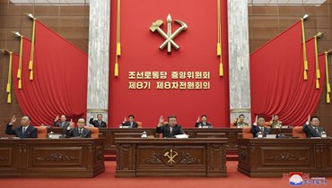 اجتماع للحزب الحاكم في كوريا الشمالية (أ ف ب).