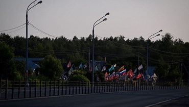 أعلام فاغنر في روسيا (أ ف ب).