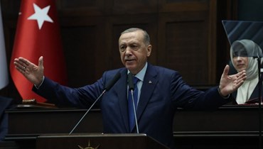 صورة ارشيفية- إردوغان متكلما خلال اجتماع لحزبه في الجمعية الوطنية التركية الكبرى في أنقرة (21 حزيران 2023، أ ف ب). 