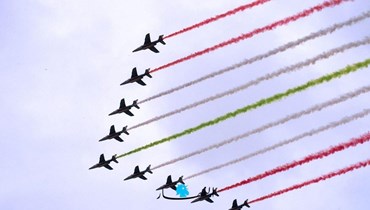 علم لبنان ترسمه طائرات فرنسية بمناسبة مئويّته (تعبيرية - أرشيف "النهار").