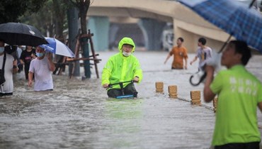 من فيضانات الصين (أ ف ب).