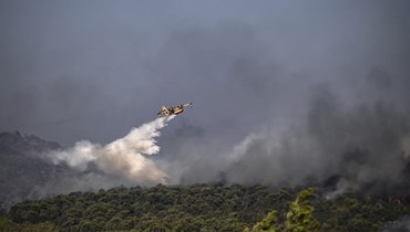 حريق غابات في جزيرة رودس اليونانية (أ ف ب). 