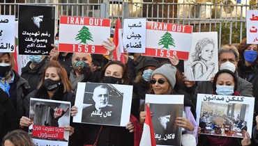 اعتصام لأهالي ضحايا المرفأ أمام قصر العدل (نبيل اسماعيل).