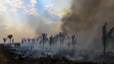 حريق في غابة الأمازون في أبوي جنوب ولاية أمازوناس في البرازيل (21 ايلول 2022، أ ف ب). 