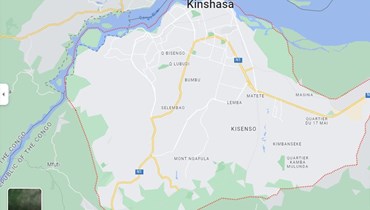 خريطة تظهر موقع كينشاسا (غوغل مابس). 