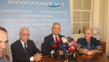 مؤتمر صحافي لـ"الجبهة السياديّة من أجل لبنان" (حسام شبارو). 