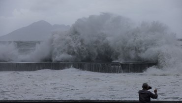 إعصار هايكوي في تايوان. (أ ف ب)