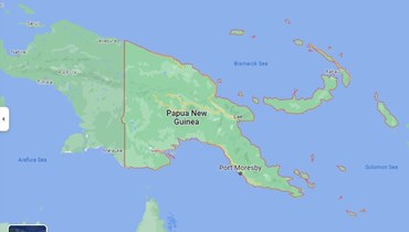 خريطة لبابوا غينيا الجديدة (غوغل مابس). 