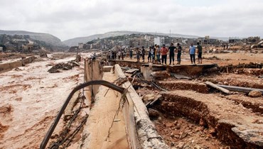 فيضانات الإعصار "دانيال" في ليبيا (أ ف ب).