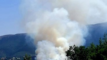  حريق في غابات الوطى في بلدة القبيات