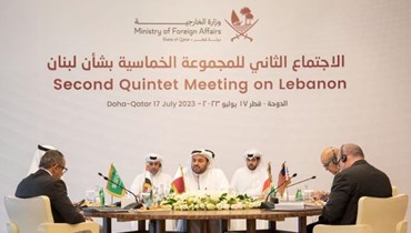 اجتماع اللجنة الخماسية من أجل لبنان في العاصمة القطرية الدوحة.