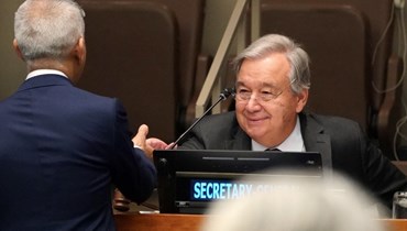 غوتيريس يحضر "قمة الطموح المناخي" على هامش الدورة الـ78  للجمعية العامة للأمم المتحدة في مقر الأمم المتحدة في نيويورك (20 ايلول 2023، أ ف ب).