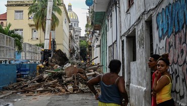  انهيار مبنى في هافانا (أ ف ب). 