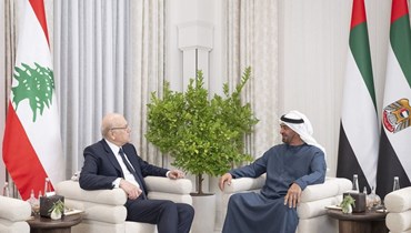 رئيس دولة الإمارات العربية المتحدة الشيخ محمد بن زايد آل نهيان ورئيس الحكومة نجيب ميقاتي (وام).