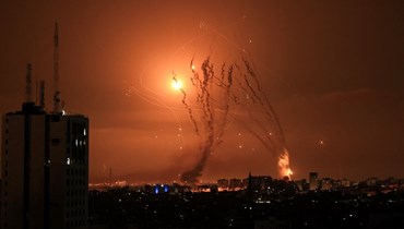 صواريخ في سماء "غزّة" (أ ف ب).
