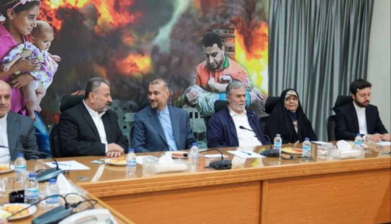 لقاء وزير الخارجية الإيراني عبداللهيان مع صالح العاروري وزياد النخالة في بيروت