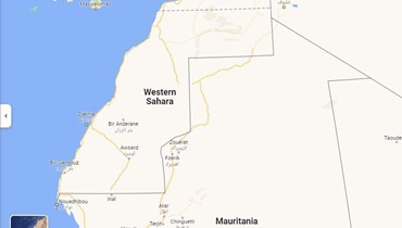 خريطة للصحراء الغربية (غوغل مابس). 