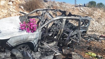 ورود على السيارة التي استهدفتها إسرائيل (أحمد منتش)