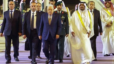 الرئيس الفلسطيني محمود عباس في الرياض (أ ف ب).