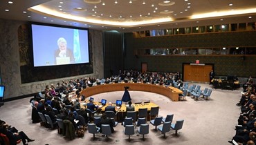 مجلس الأمن الدولي مجتمعا في مقر الأمم المتحدة في نيويورك (29 ت2 2023، أ ف ب).