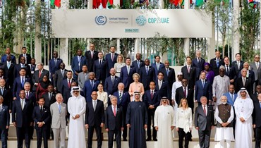 صورة جماعية لقادة الدول المشاركين في كوب28 في دبي (نبيل اسماعيل - النهار- 1 ك1 2023). 