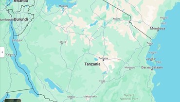 خريطة لتنزانيا (غوغل مابس). 