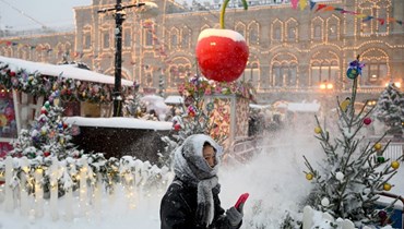 تساقط الثلوج في العاصمة الروسيّة (أ ف ب). 