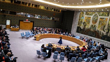 اجتماع مجلس الأمن الدولي لمناقشة مشروع قرار يدعو لوقف فوري لإطلاق النار في قطاع غزة (أ ف ب). 