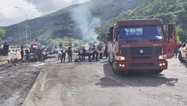 صورة مقتطعة من فيديو نشرته "أ ف ب" من موقع الحادث  في فنزويلا. 