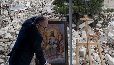 نقاض الكنيسة الأرثوذكسية في أنطاكيا جرّاء الزلزال المدمّر في 6 شباط (أ ف ب).؟