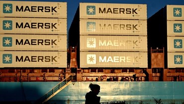 حاويات تابعة لشركة ميرسك في كوبنهاغن (14 ايلول 2023، أ ف ب).