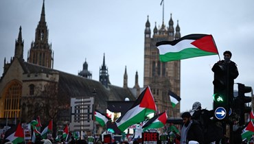 آلاف المتظاهرين في لندن دعماً لغزّة (أ ف ب).