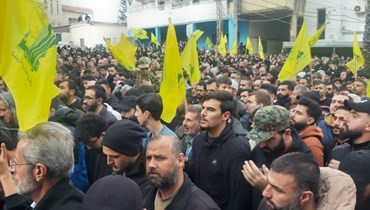 من تشييع المسؤول العسكري في "حزب الله" علي محمد حدرج في البازورية.