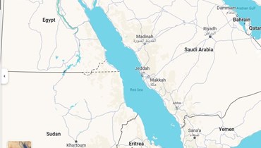 خريطة تظهر البحر الاحمر (غوغل مابس). 