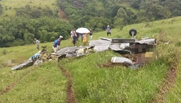 بقايا الطائرة المحطّمة في البرازيل.
