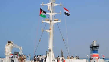 صورة ملتقطة خلال جولة نظمها الحوثيون في 22 ت2 2023 في سفينة الشحن غالاكسي ليدر، التي استولوا عليها، وذلك خلال رسوها في ميناء على البحر الأحمر في محافظة الحديدة اليمنية (أ ف ب). 