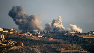 القصف الإسرائيلي على بلدة الخيام أمس. (أ ف ب)
