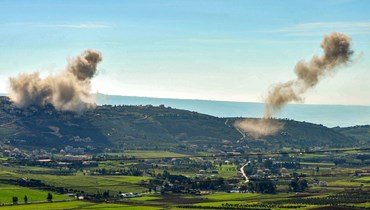 قصف إسرائيلي على بلدة الخيام في جنوب لبنان (8 شباط 2024 - أ ف ب).