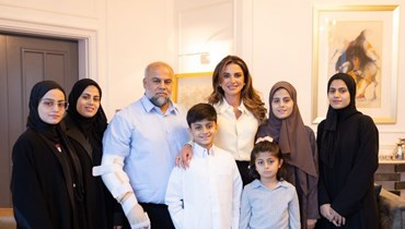 الملكة رانيا العبدالله ومراسل "الجزيرة" وائل الدحدوح وعائلته.