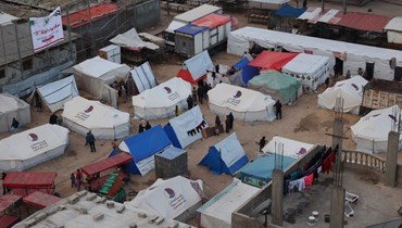 مخيم للاجئين الفلسطينيين في رفح (أ ف ب).