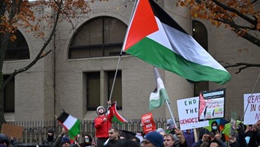 العلم الفلسطيني خلال إحدى التظاهرات.