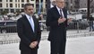 الرئيس نجيب ميقاتي والقاضي محمود مكية على ضريح الشهيد الحريري.